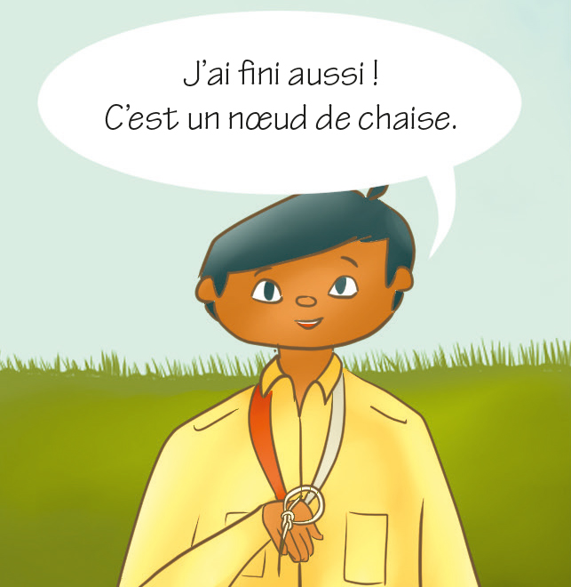 Tim : J'ai fini aussi ! C'est un nœud de chaise.
