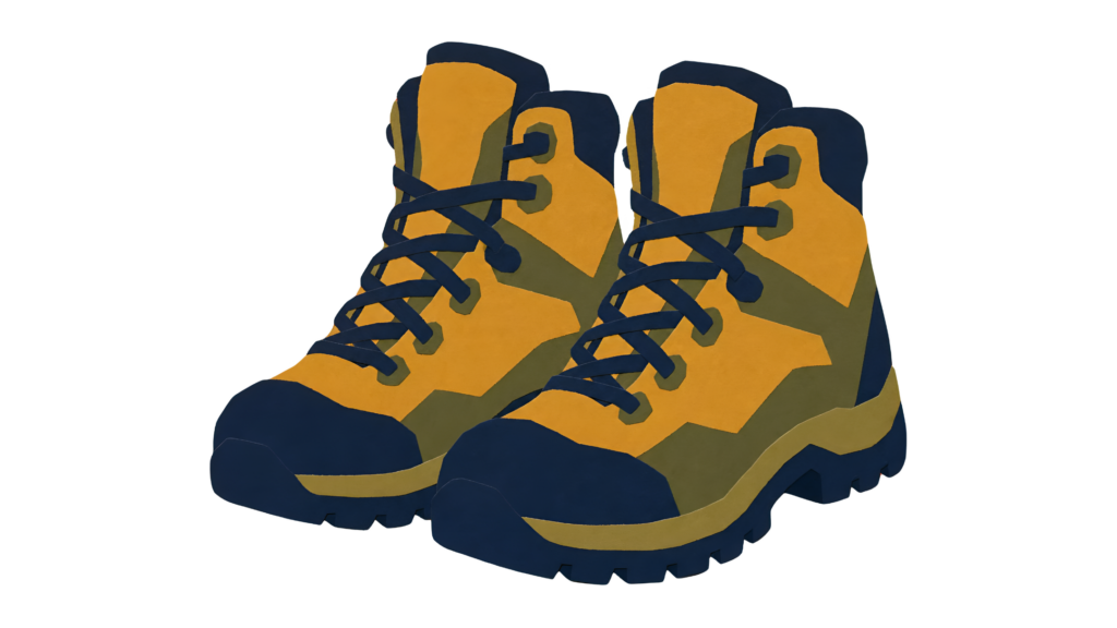 Ein Paar Wanderschuhe