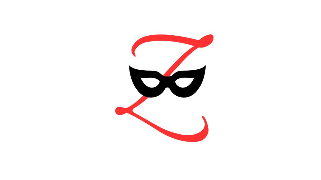 Eine symbolische Darstellung von Zorro mit einem rotem Z und einer schwarzen Maske davor.
